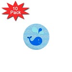 Playing In The Waves 1  Mini Button (10 pack) Front