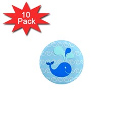 Playing In The Waves 1  Mini Button Magnet (10 Pack)