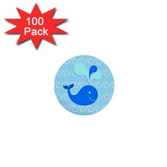 Playing In The Waves 1  Mini Button (100 Pack)