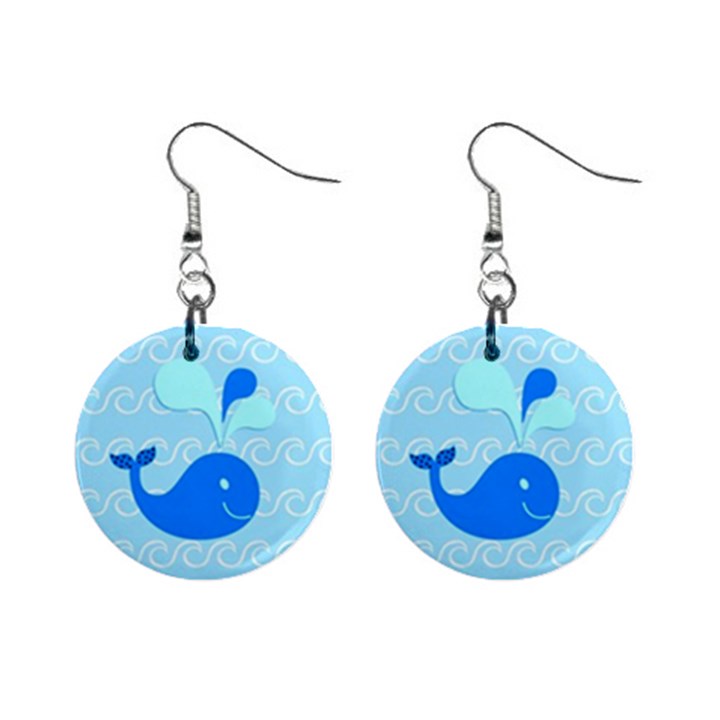 Playing In The Waves Mini Button Earrings