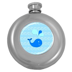 Playing In The Waves Hip Flask (round) by StuffOrSomething