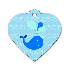 Playing In The Waves Dog Tag Heart (two Sided)