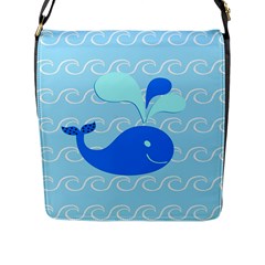 Playing In The Waves Flap Closure Messenger Bag (large)