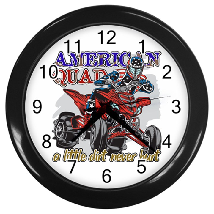 American Quad Wall Clock (Black)