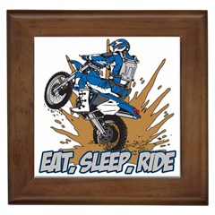 Eat Sleep Ride Motocross Framed Tile by MegaSportsFan