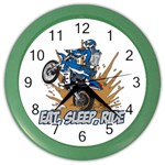 Eat Sleep Ride Motocross Color Wall Clock Front