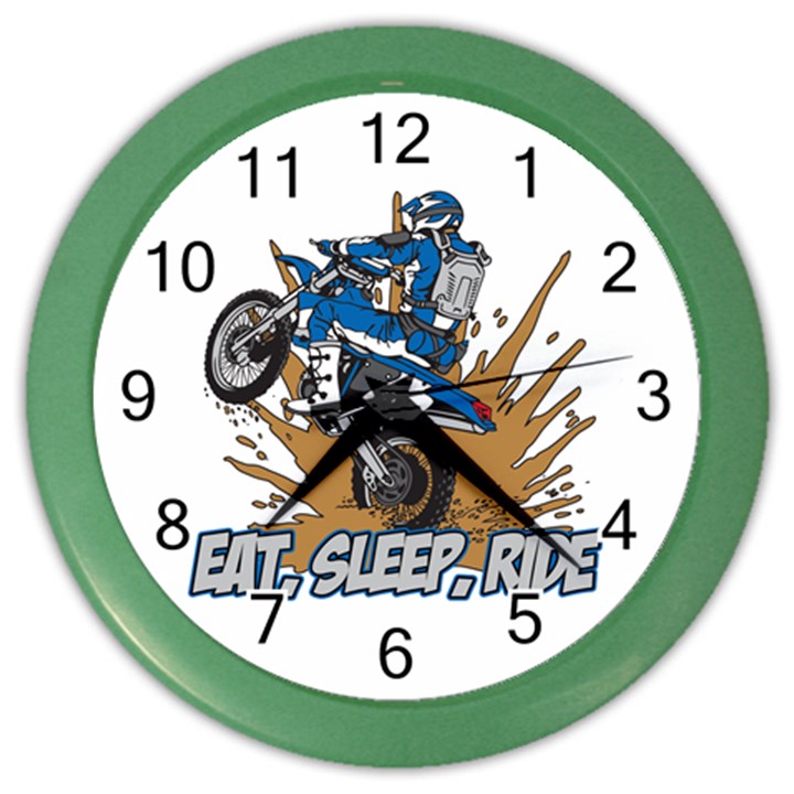 Eat Sleep Ride Motocross Color Wall Clock