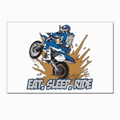 Eat Sleep Ride Motocross Postcard 4 x 6  (pkg Of 10)