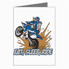 Eat Sleep Ride Motocross Greeting Cards (pkg Of 8) by MegaSportsFan