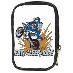 Eat Sleep Ride Motocross Compact Camera Leather Case