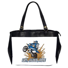 Eat Sleep Ride Motocross Oversize Office Handbag (two Sides) by MegaSportsFan