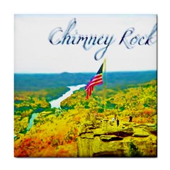 Chimney Rock Overlook Air Brushed Ceramic Tile by Majesticmountain