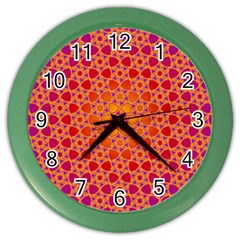 Radial Flower Wall Clock (color) by SaraThePixelPixie