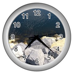 Atlantic Ocean Wall Clock (silver)