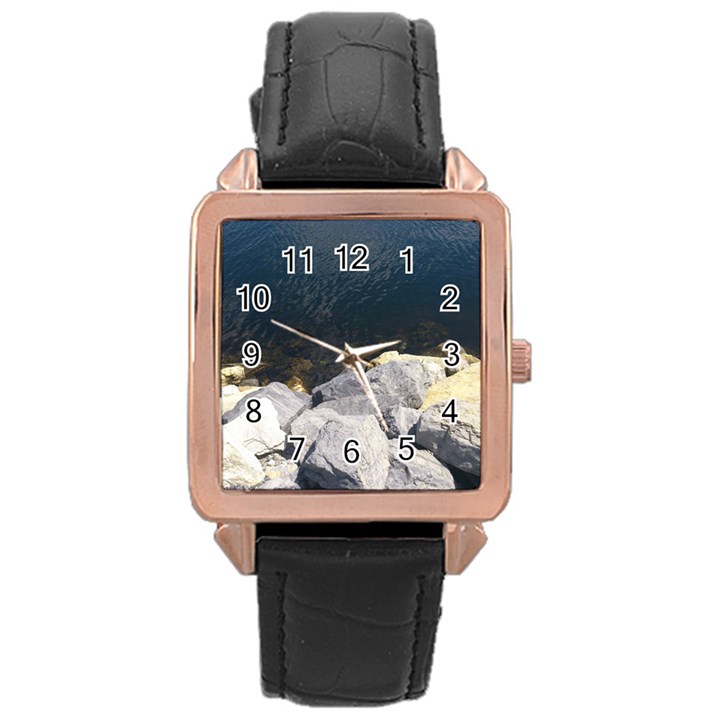 Atlantic Ocean Rose Gold Leather Watch 