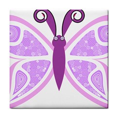 Whimsical Awareness Butterfly Ceramic Tile by FunWithFibro