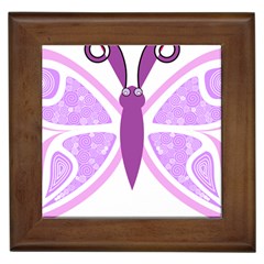 Whimsical Awareness Butterfly Framed Ceramic Tile by FunWithFibro