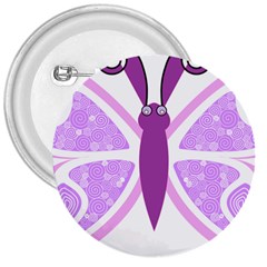 Whimsical Awareness Butterfly 3  Button by FunWithFibro