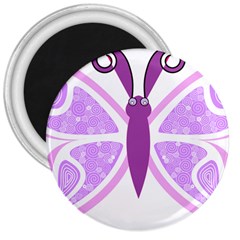 Whimsical Awareness Butterfly 3  Button Magnet by FunWithFibro