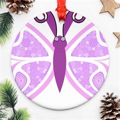 Whimsical Awareness Butterfly Round Ornament by FunWithFibro