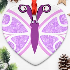 Whimsical Awareness Butterfly Heart Ornament by FunWithFibro