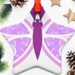 Whimsical Awareness Butterfly Star Ornament Front