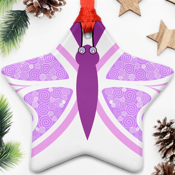 Whimsical Awareness Butterfly Star Ornament