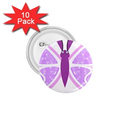 Whimsical Awareness Butterfly 1 75  Button (10 Pack)