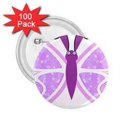 Whimsical Awareness Butterfly 2 25  Button (100 Pack) by FunWithFibro