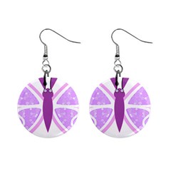 Whimsical Awareness Butterfly Mini Button Earrings