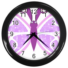 Whimsical Awareness Butterfly Wall Clock (black) by FunWithFibro