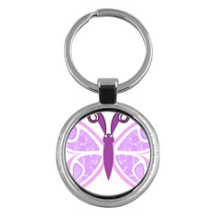 Whimsical Awareness Butterfly Key Chain (round) by FunWithFibro