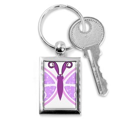 Whimsical Awareness Butterfly Key Chain (rectangle)