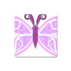 Whimsical Awareness Butterfly Magnet (square)