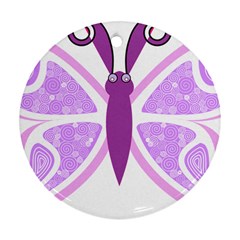 Whimsical Awareness Butterfly Round Ornament (two Sides) by FunWithFibro