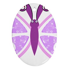 Whimsical Awareness Butterfly Oval Ornament (two Sides) by FunWithFibro