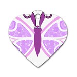 Whimsical Awareness Butterfly Dog Tag Heart (Two Sided) Front