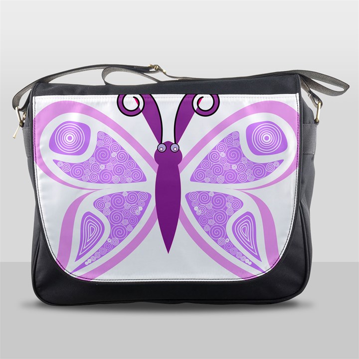 Whimsical Awareness Butterfly Messenger Bag