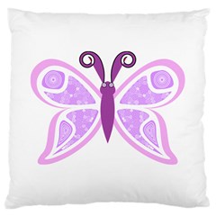 Whimsical Awareness Butterfly Large Cushion Case (single Sided)  by FunWithFibro