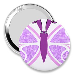 Whimsical Awareness Butterfly 3  Handbag Mirror by FunWithFibro