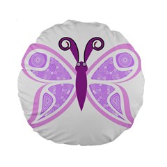 Whimsical Awareness Butterfly 15  Premium Round Cushion  by FunWithFibro