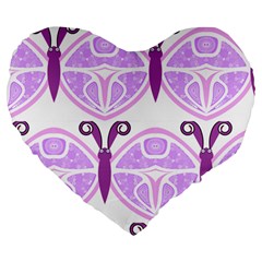 Whimsical Awareness Butterfly 19  Premium Heart Shape Cushion by FunWithFibro