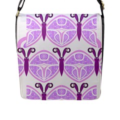 Whimsical Awareness Butterfly Flap Closure Messenger Bag (large) by FunWithFibro