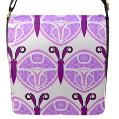 Whimsical Awareness Butterfly Flap Closure Messenger Bag (small) by FunWithFibro