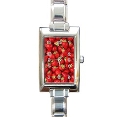 Strawberries Rectangular Italian Charm Watch