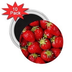 Strawberries 2 25  Button Magnet (10 Pack)