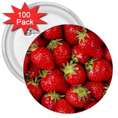 Strawberries 3  Button (100 Pack) by SonderSkySecond