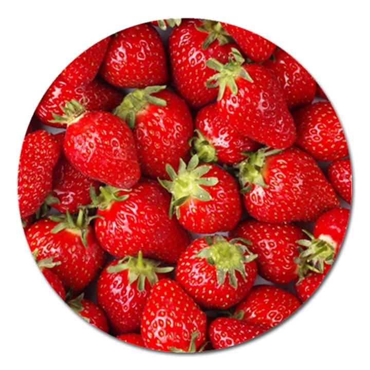 Strawberries Magnet 5  (Round)