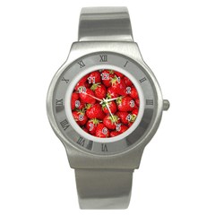 Strawberries Stainless Steel Watch (slim) by SonderSkySecond