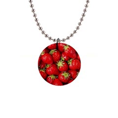 Strawberries Button Necklace by SonderSkySecond